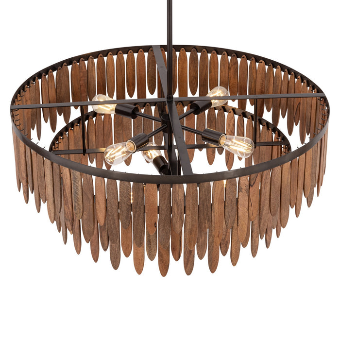 Myhouse Lighting Maxim - 22513WNGM - Seven Light Pendant - Marimba - Walnut