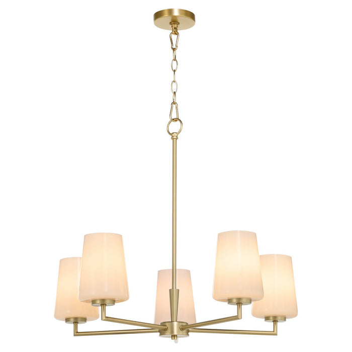 Myhouse Lighting Quorum - 6204-5-280 - Five Light Chandelier - Goodwin - Aged Brass