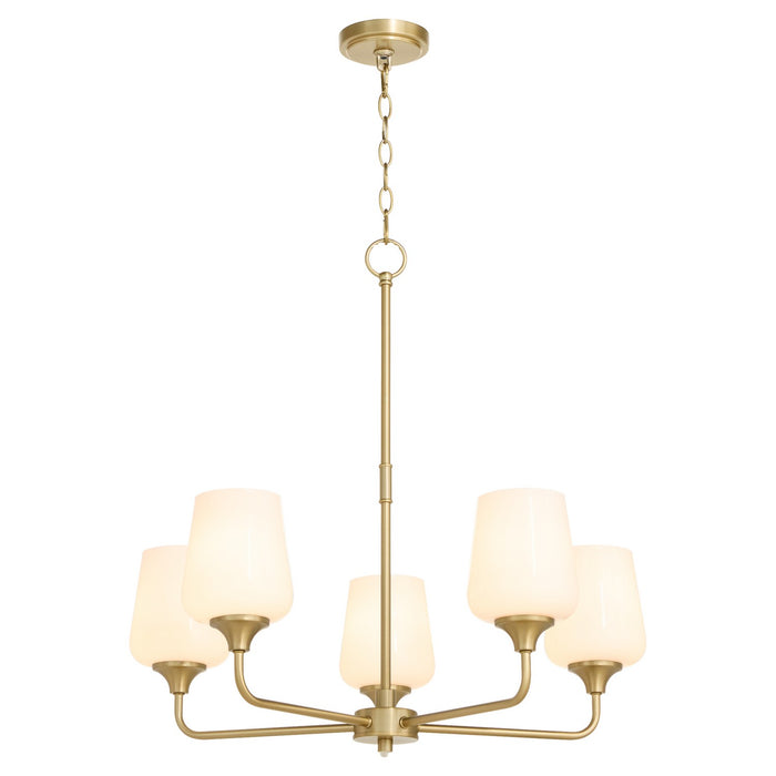 Myhouse Lighting Quorum - 6313-5-280 - Five Light Chandelier - Raymond - Aged Brass