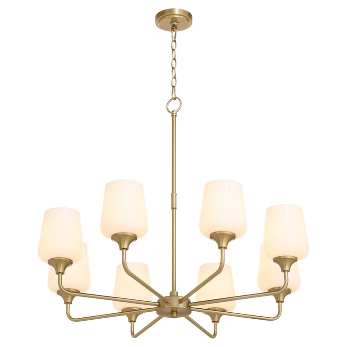 Myhouse Lighting Quorum - 6313-8-280 - Eight Light Chandelier - Raymond - Aged Brass