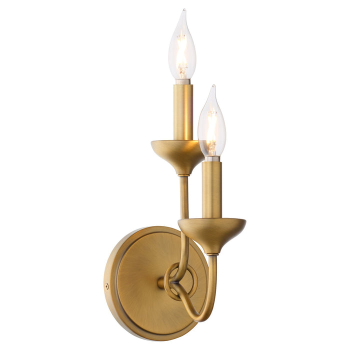 Myhouse Lighting Quorum - 555-2-47 - Two Light Wall Mount - Livingston - Brushed Brass