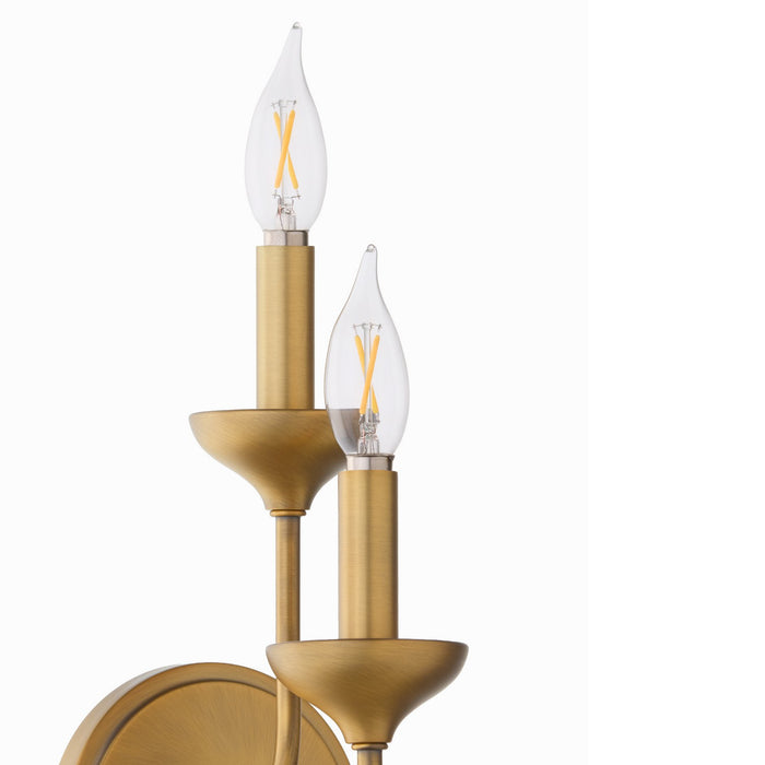 Myhouse Lighting Quorum - 555-2-47 - Two Light Wall Mount - Livingston - Brushed Brass