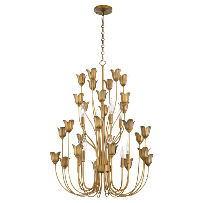 Myhouse Lighting Quorum - 608-10-47 - Ten Light Chandeiler - Lillet - Brushed Brass