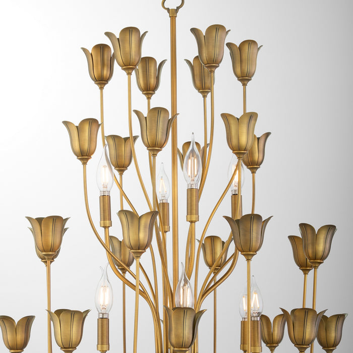 Myhouse Lighting Quorum - 608-10-47 - Ten Light Chandeiler - Lillet - Brushed Brass