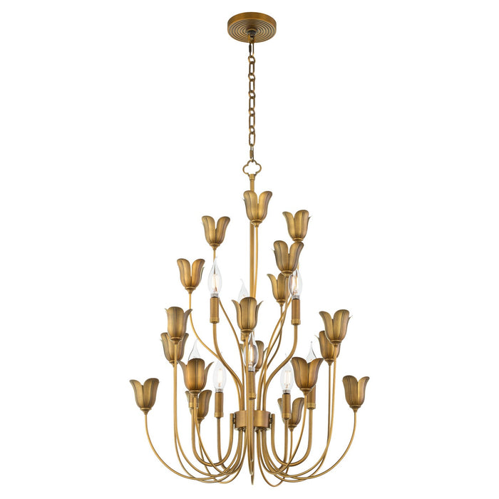 Myhouse Lighting Quorum - 608-8-47 - Eight Light Chandeiler - Lillet - Brushed Brass