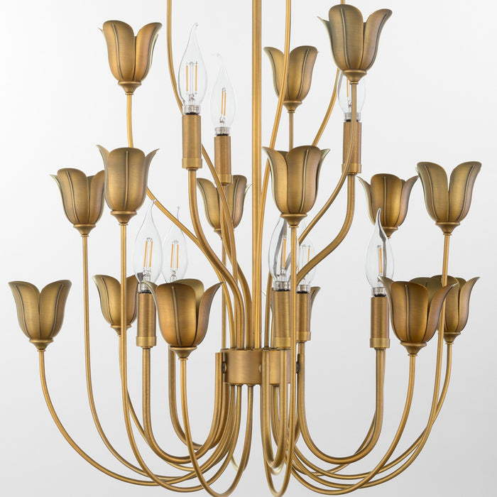 Myhouse Lighting Quorum - 608-8-47 - Eight Light Chandeiler - Lillet - Brushed Brass