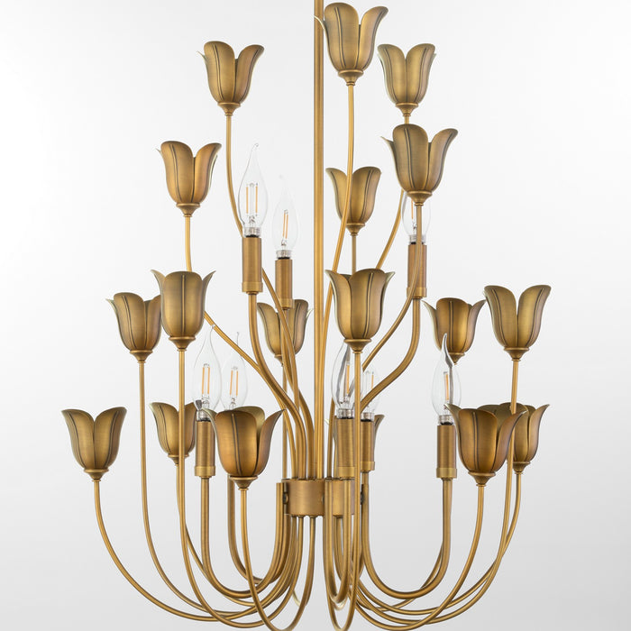 Myhouse Lighting Quorum - 608-8-47 - Eight Light Chandeiler - Lillet - Brushed Brass