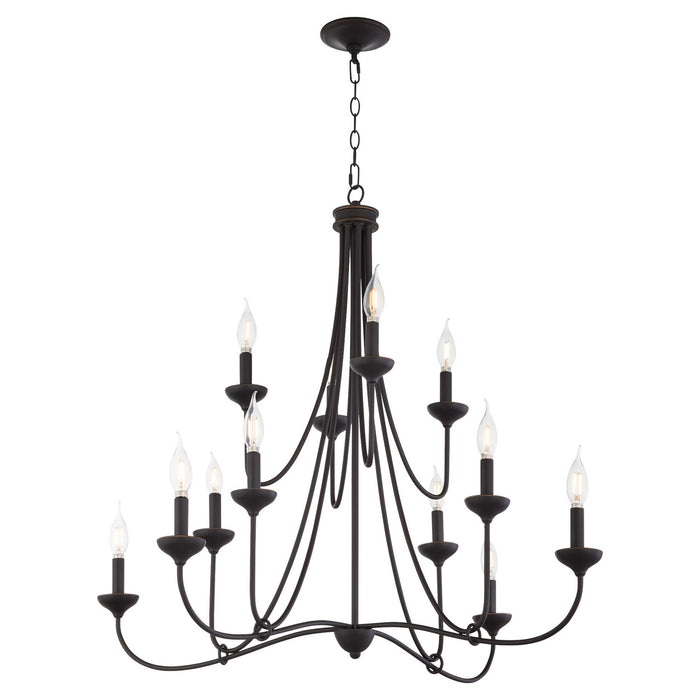 Myhouse Lighting Quorum - 655-12-36 - 12 Light Chandelier - Livingston - Bronze