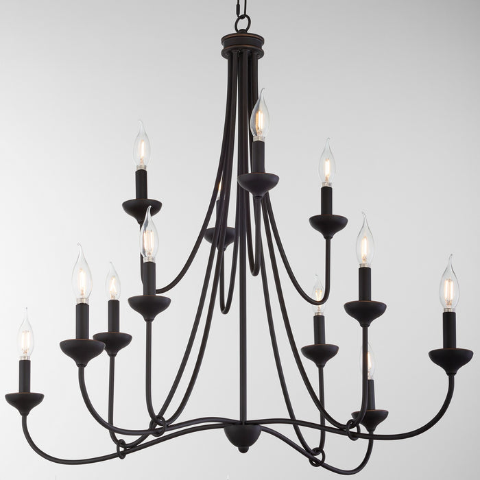 Myhouse Lighting Quorum - 655-12-36 - 12 Light Chandelier - Livingston - Bronze