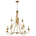 Myhouse Lighting Quorum - 655-12-47 - 12 Light Chandelier - Livingston - Brushed Brass