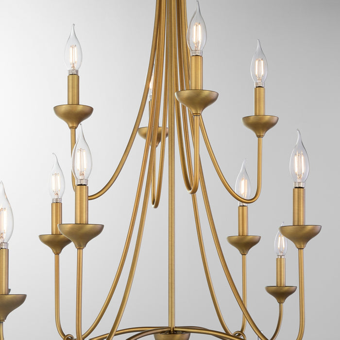 Myhouse Lighting Quorum - 655-12-47 - 12 Light Chandelier - Livingston - Brushed Brass