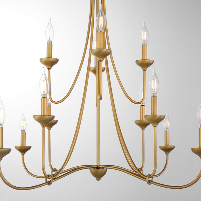Myhouse Lighting Quorum - 655-12-47 - 12 Light Chandelier - Livingston - Brushed Brass
