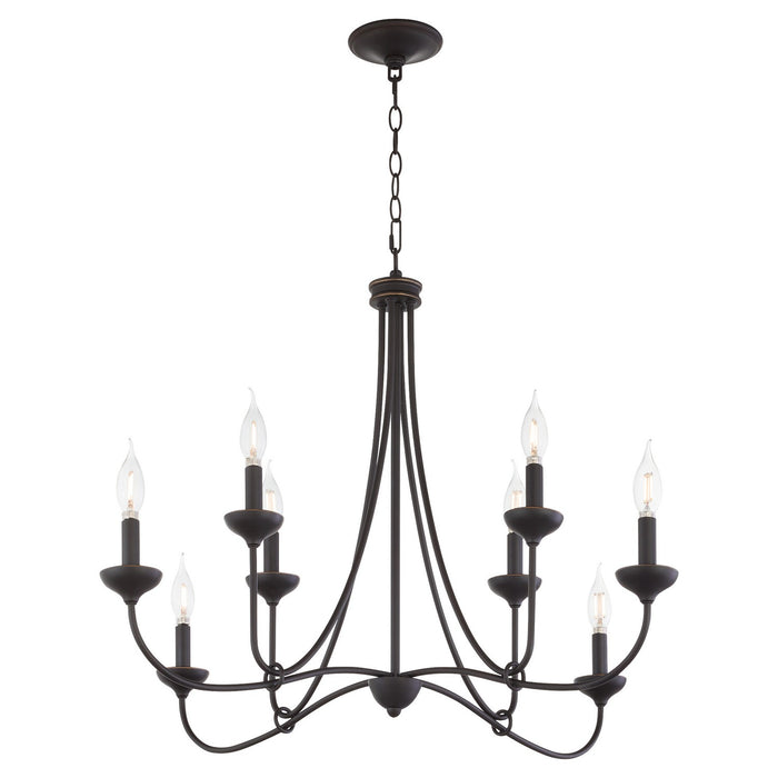 Myhouse Lighting Quorum - 655-8-36 - Eight Light Chandelier - Livingston - Bronze