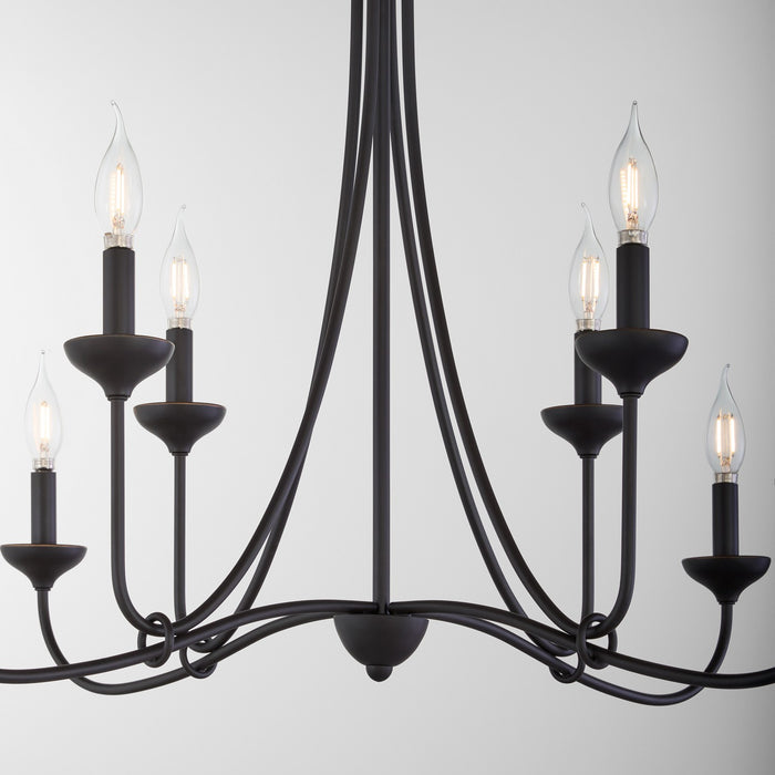 Myhouse Lighting Quorum - 655-8-36 - Eight Light Chandelier - Livingston - Bronze