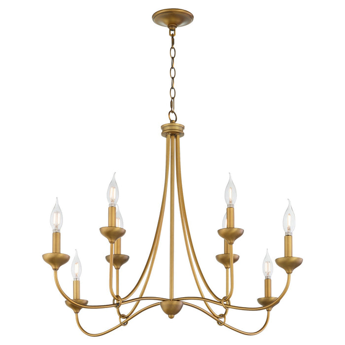 Myhouse Lighting Quorum - 655-8-47 - Eight Light Chandelier - Livingston - Brushed Brass