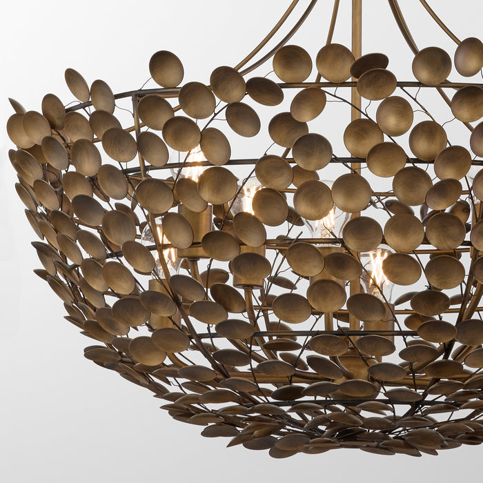 Myhouse Lighting Quorum - 8204-8-46 - Eight Light Pendant - Privet - Natural Brass