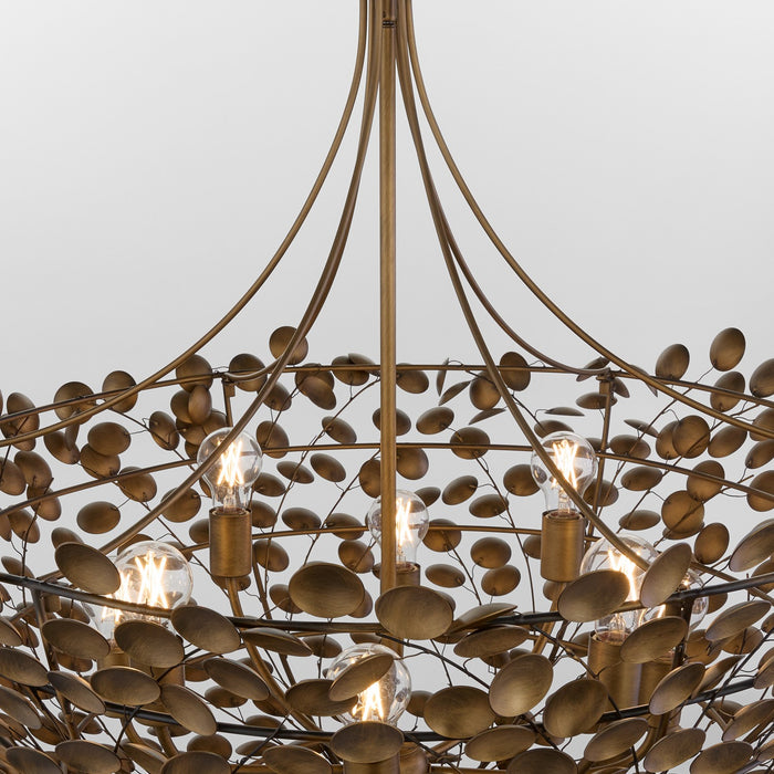 Myhouse Lighting Quorum - 8204-8-46 - Eight Light Pendant - Privet - Natural Brass