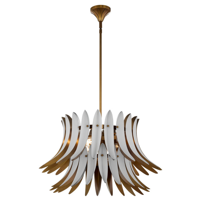 Myhouse Lighting Quorum - 825-3-4708 - Three Light Pendant - Aldridge - Brushed Brass|Studio White