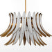 Myhouse Lighting Quorum - 825-3-4708 - Three Light Pendant - Aldridge - Brushed Brass|Studio White