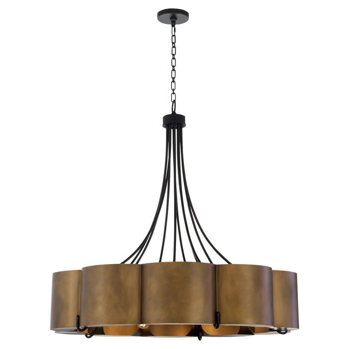 Myhouse Lighting Quorum - 843-5-4659 - Five Light Pendant - Sumner - Natural Brass|Matte Black