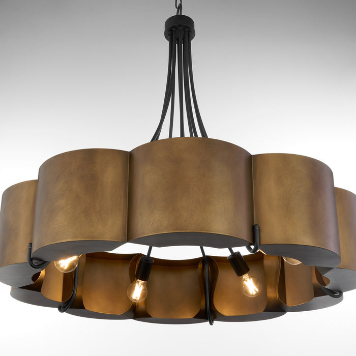 Myhouse Lighting Quorum - 843-5-4659 - Five Light Pendant - Sumner - Natural Brass|Matte Black