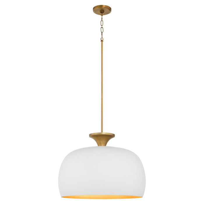 Myhouse Lighting Quorum - 897-22-0847 - Three Light Pendant - Stupa - Studio White|Brushed Brass