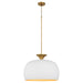 Myhouse Lighting Quorum - 897-22-0847 - Three Light Pendant - Stupa - Studio White|Brushed Brass