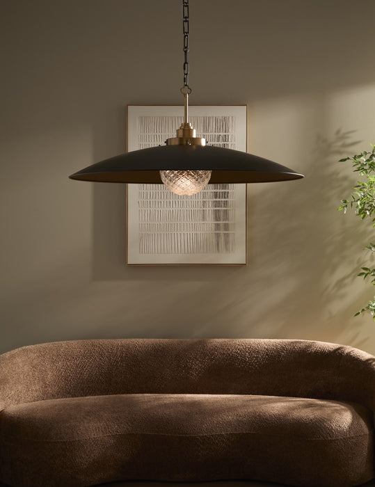 Myhouse Lighting Quorum - 990-5947 - LED Pendant - Genevieve - Matte Black|Brushed Brass