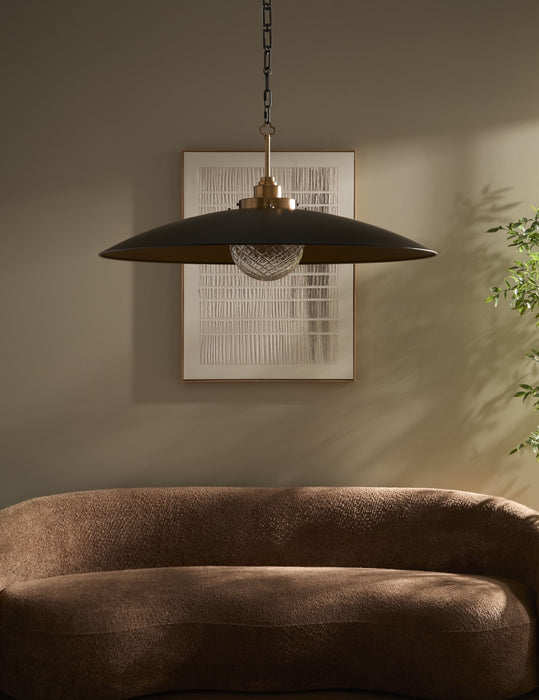 Myhouse Lighting Quorum - 990-5947 - LED Pendant - Genevieve - Matte Black|Brushed Brass