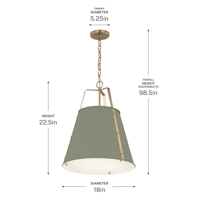 Myhouse Lighting Kichler - 52711HGN - Two Light Pendant - Etcher - HERITAGE GREEN