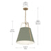Myhouse Lighting Kichler - 52711HGN - Two Light Pendant - Etcher - HERITAGE GREEN