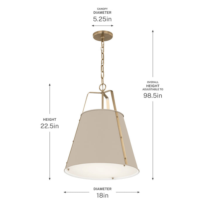Myhouse Lighting Kichler - 52711GRG - Two Light Pendant - Etcher - Greige