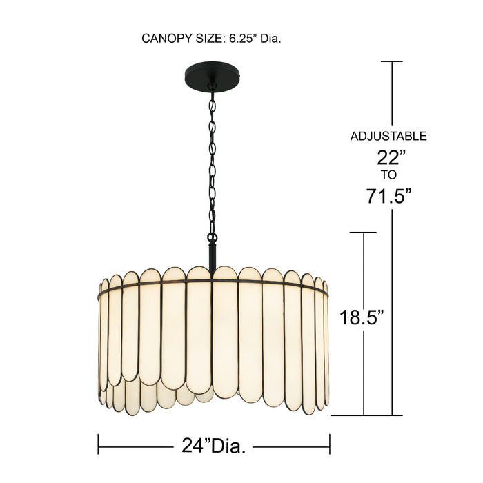 Myhouse Lighting Quoizel - ANN2824MBK - Four Light Pendant - Annabelle - Matte Black