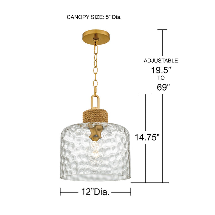 Myhouse Lighting Quoizel - BTC1512BRG - One Light Pendant - Baltic - Brushed Gold