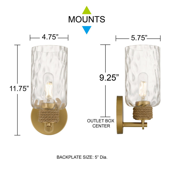 Myhouse Lighting Quoizel - BTC8605BRG - One Light Wall Sconce - Baltic - Brushed Gold