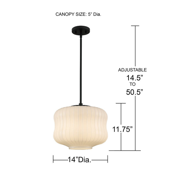 Myhouse Lighting Quoizel - CARA1814MBK - One Light Pendant - Cara - Matte Black