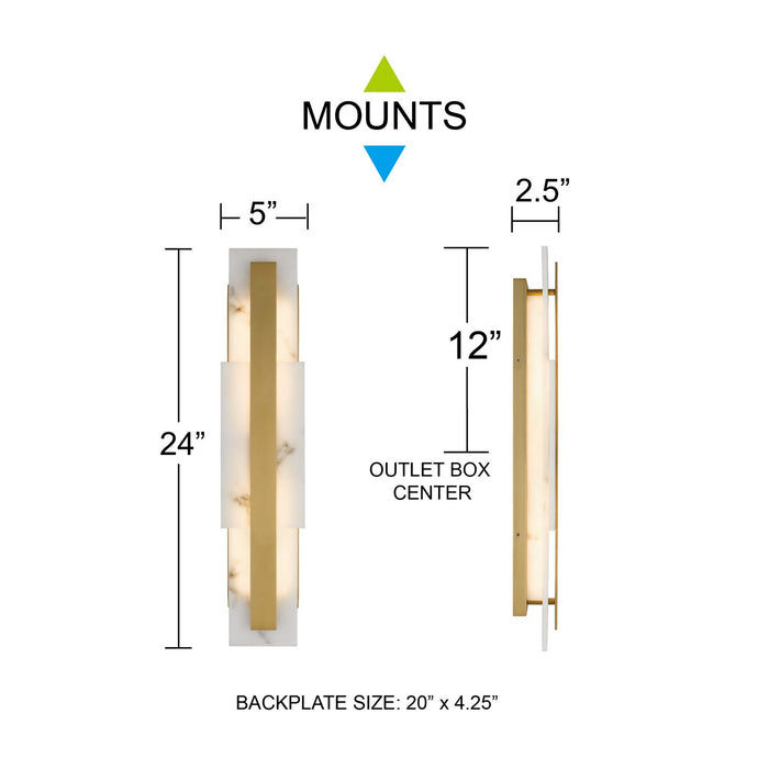 Myhouse Lighting Quoizel - ESM8705BRG - LED Wall Sconce - Esme - Brushed Gold
