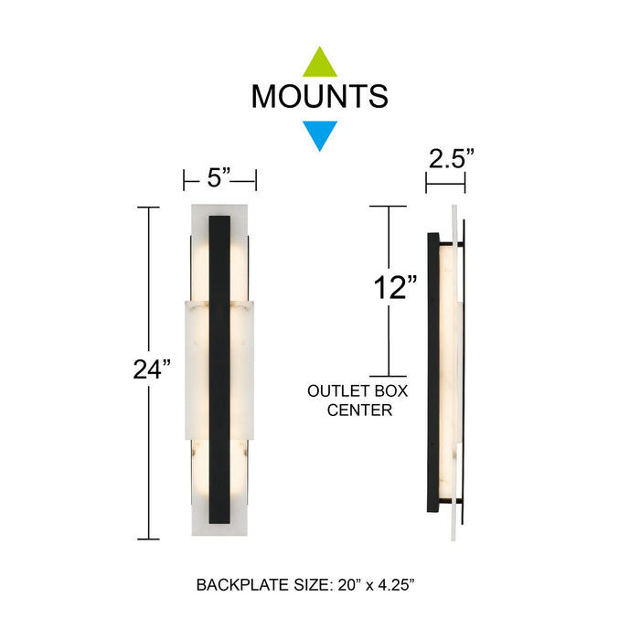 Myhouse Lighting Quoizel - ESM8705MBK - LED Wall Sconce - Esme - Matte Black