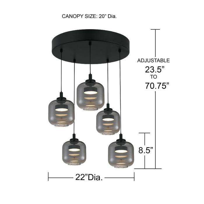Myhouse Lighting Quoizel - PCLEN2822MBK - LED Pendant - Lenora - Matte Black