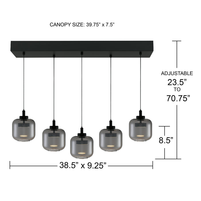 Myhouse Lighting Quoizel - PCLEN538MBK - LED Island Pendant - Lenora - Matte Black