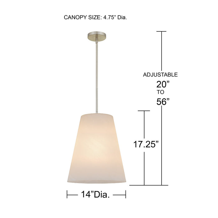Myhouse Lighting Quoizel - PRGA1514BN - One Light Pendant - Peregrine - Brushed Nickel