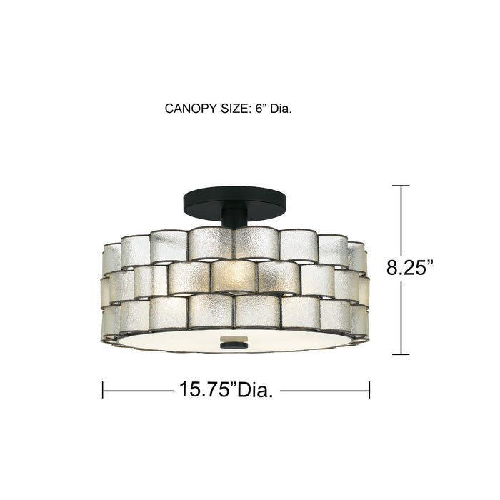 Myhouse Lighting Quoizel - RORY1716MBK - Three Light Semi-Flush Mount - Rory - Matte Black