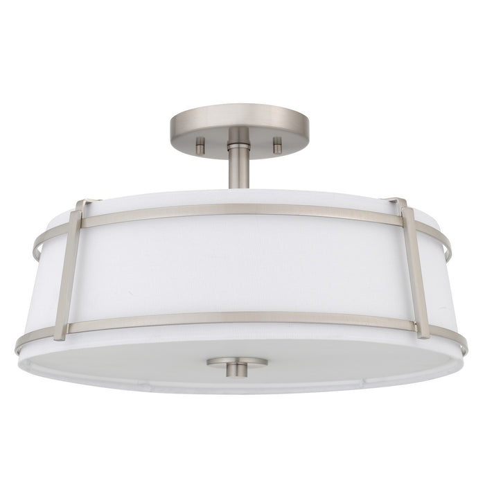 Myhouse Lighting Quoizel - SLN1716BN - Three Light Semi-Flush Mount - Sloane - Brushed Nickel