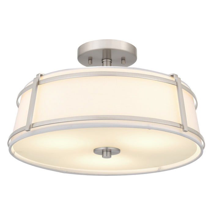 Myhouse Lighting Quoizel - SLN1716BN - Three Light Semi-Flush Mount - Sloane - Brushed Nickel