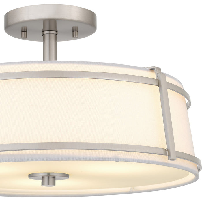 Myhouse Lighting Quoizel - SLN1716BN - Three Light Semi-Flush Mount - Sloane - Brushed Nickel