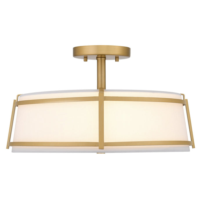Myhouse Lighting Quoizel - SLN1716BRG - Three Light Semi-Flush Mount - Sloane - Brushed Gold