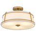 Myhouse Lighting Quoizel - SLN1716BRG - Three Light Semi-Flush Mount - Sloane - Brushed Gold
