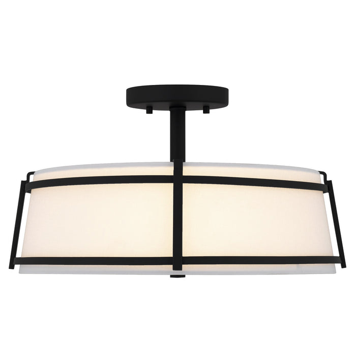 Myhouse Lighting Quoizel - SLN1716MBK - Three Light Semi-Flush Mount - Sloane - Matte Black