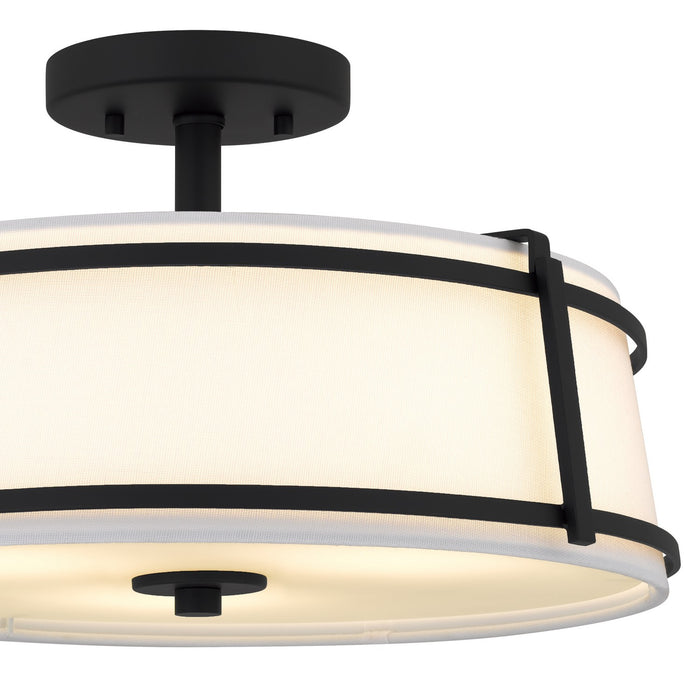 Myhouse Lighting Quoizel - SLN1716MBK - Three Light Semi-Flush Mount - Sloane - Matte Black