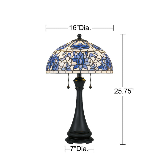 Myhouse Lighting Quoizel - TFNR6325MBK - Two Light Table Lamp - Wisteria Bloom - Matte Black